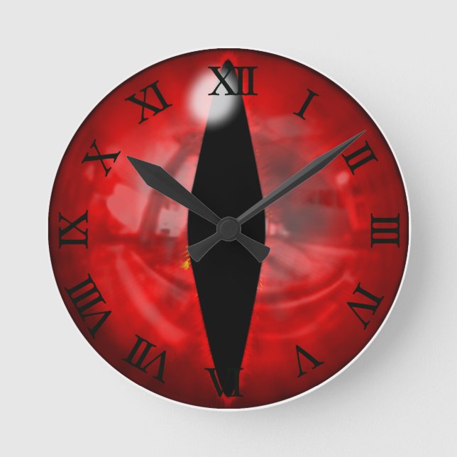 Red Dragon Eye Round Clock (Front)