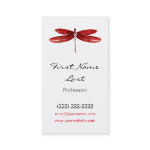 Red Dragon Fly Business Card | Dragonfly Cards
