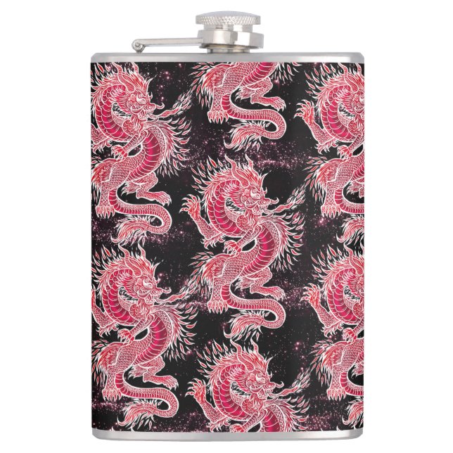 Red Dragon Galaxy Flask (Front)