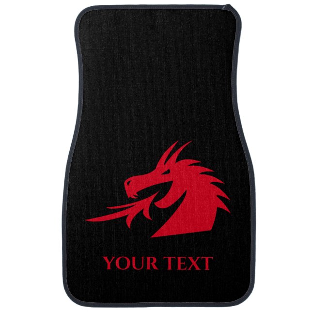 Red dragon head logo design custom car mats (Front)