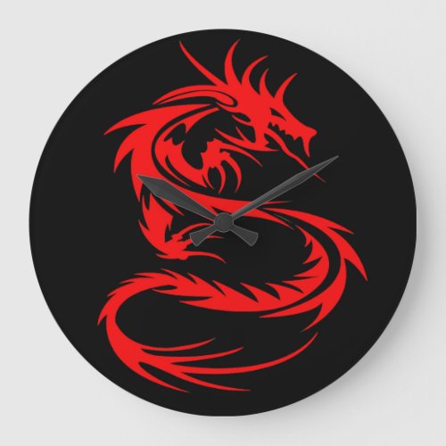 Red Dragon Large Clock