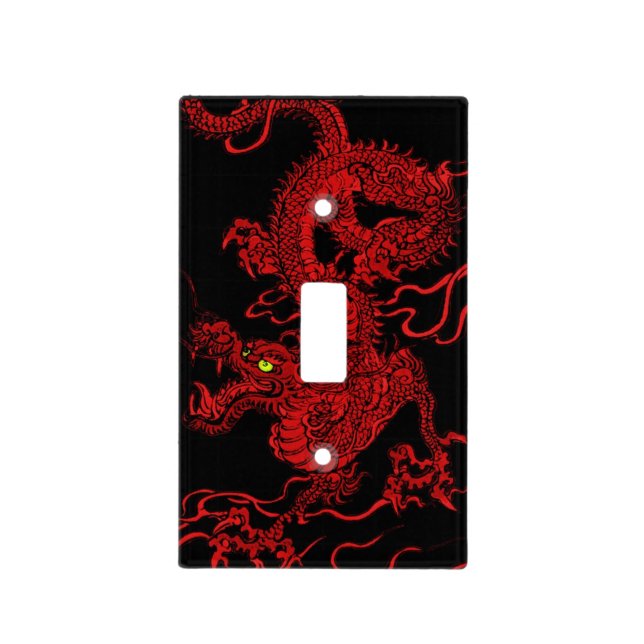 Red Dragon Light Switch Cover (Front)