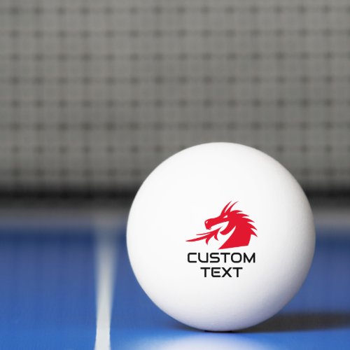 Red dragon logo ping pong ball for table tennis
