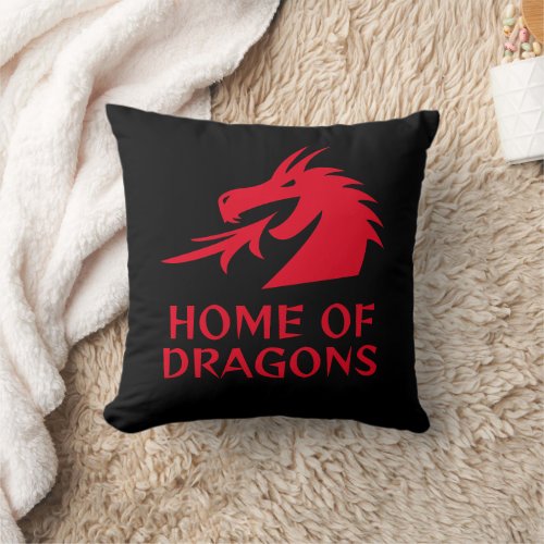 Red dragon logo Throw Pillow