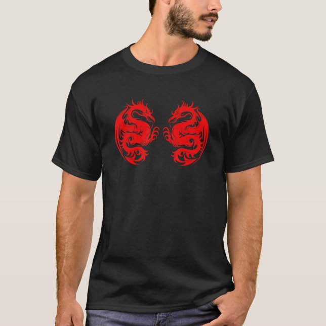 Red Dragon Men Women T-Shirt (Front)