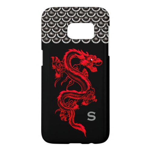 Red Dragon Monogrammed Samsung S7 Case