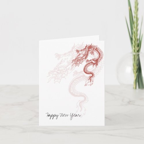 Red Dragon New Years Greeting Cards