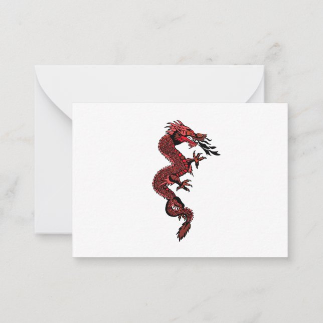 Red dragon note card (Front)