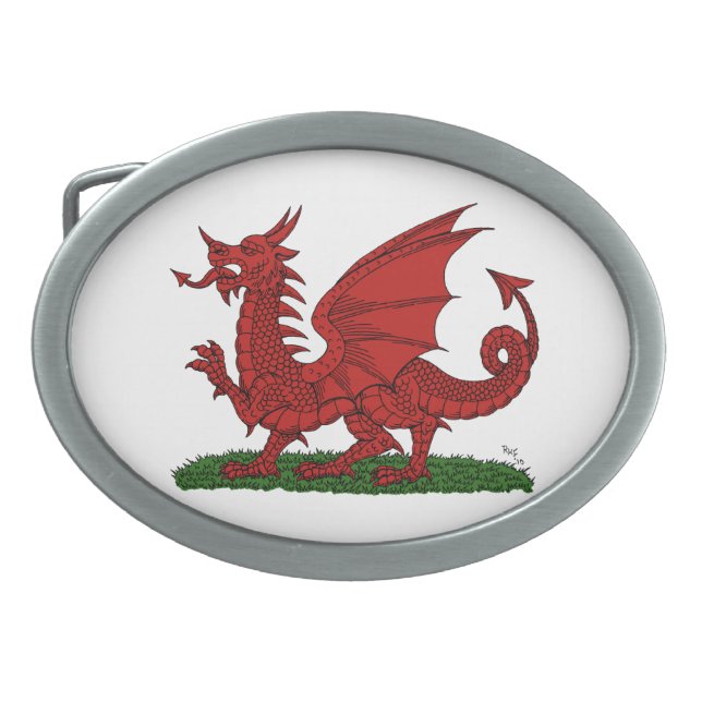 Red Dragon of Wales Belt Buckle (Front)