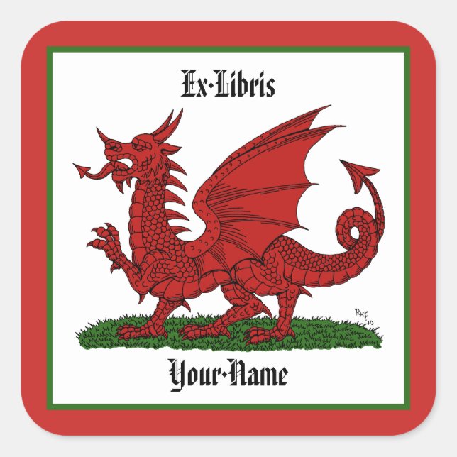 Red Dragon of Wales Bookplate (Front)