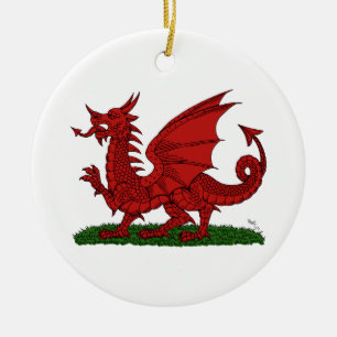 Red Dragon of Wales Ceramic Ornament