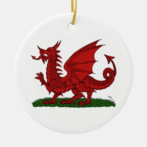 Red Dragon of Wales Ceramic Ornament