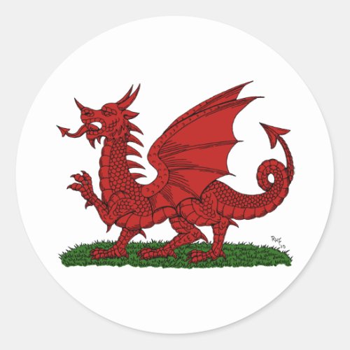 Red Dragon of Wales Classic Round Sticker