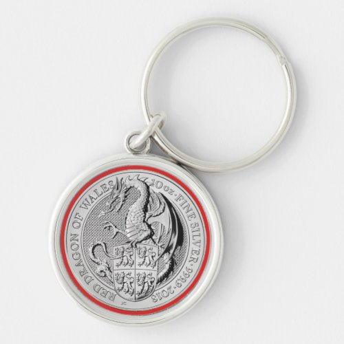 RED DRAGON OF WALES COIN KEYCHAIN