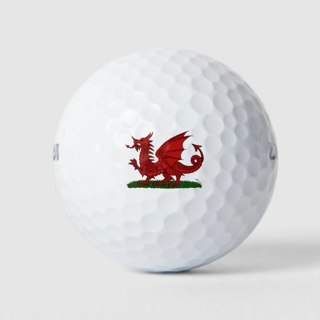 Red Dragon of Wales Golf Balls (Front)
