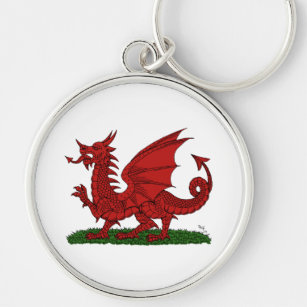 Red Dragon of Wales Keychain