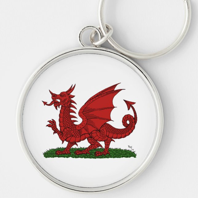 Red Dragon of Wales Keychain (Front)