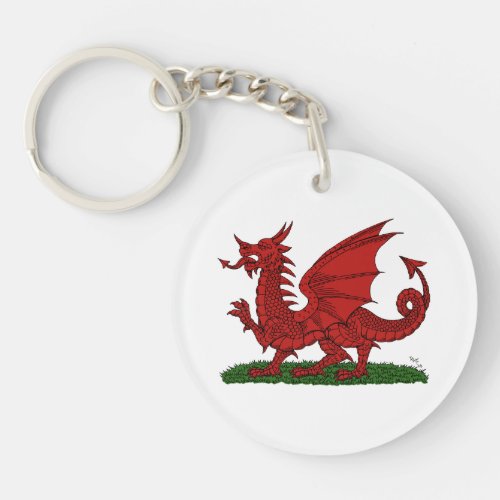 Red Dragon of Wales Keychain