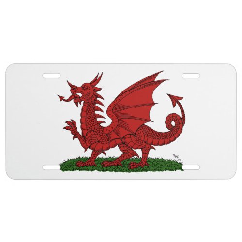 Red Dragon of Wales License Plate