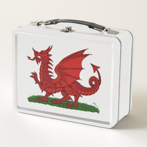 Red Dragon of Wales Metal Lunch Box