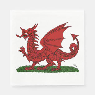 Red Dragon of Wales Napkins