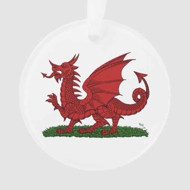 Red Dragon of Wales Ornament (Front)