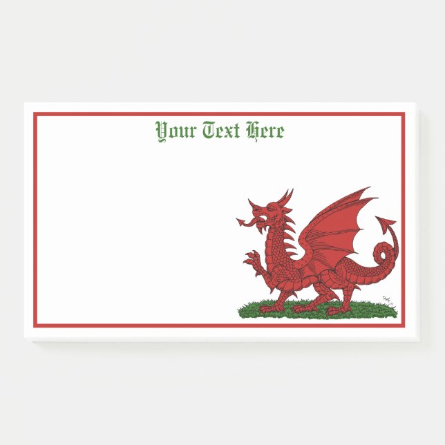 Red Dragon of Wales Post-it Notes (Front)