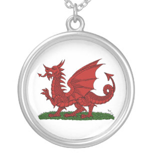 Red Dragon of Wales Silver Plated Necklace