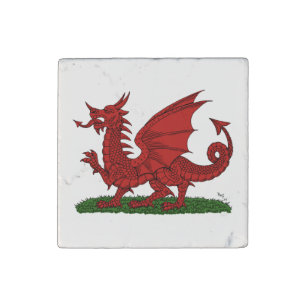 Red Dragon of Wales Stone Magnet