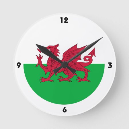Red Dragon Of Wales Wall Clock