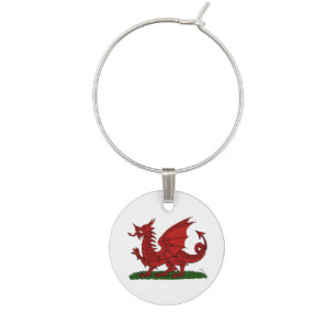 Red Dragon of Wales Wine Glass Charm
