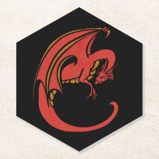 Red Dragon Paper Coaster