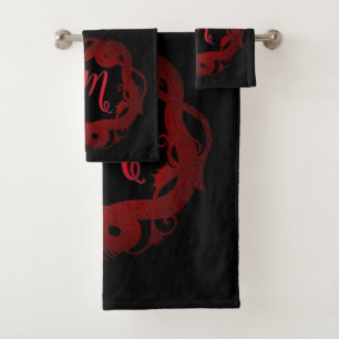 Red Dragon Personalized Bath Towel Set