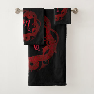 Red Dragon Personalized  Bath Towel Set