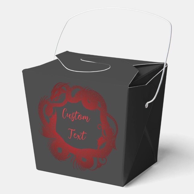 Red Dragon Personalized Favor Boxes (Front)