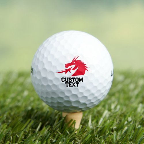 Red dragon personalized golf ball set
