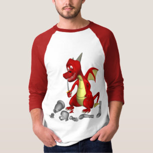 Red Dragon picking Knight out of Teeth T-Shirt