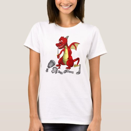 Red Dragon picking Knight out of Teeth T_Shirt