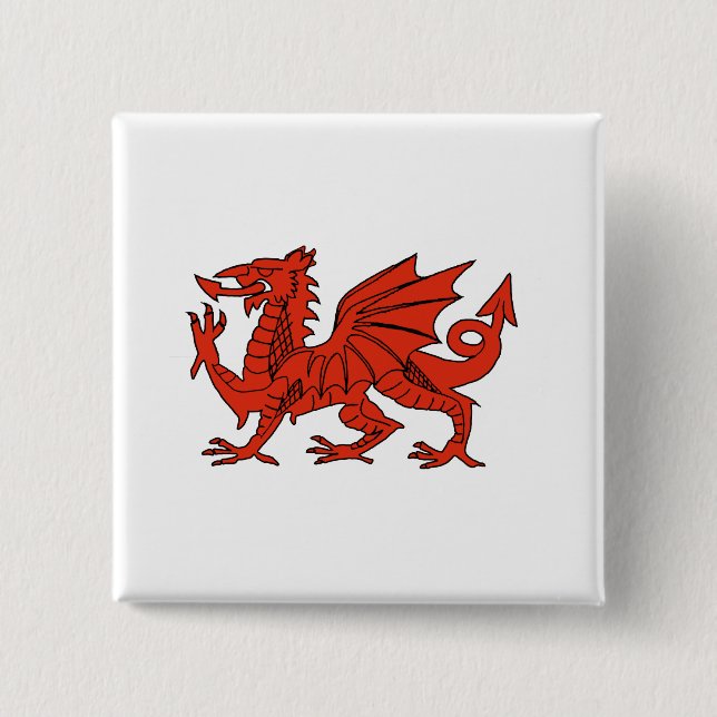 Red Dragon Pinback Button (Front)