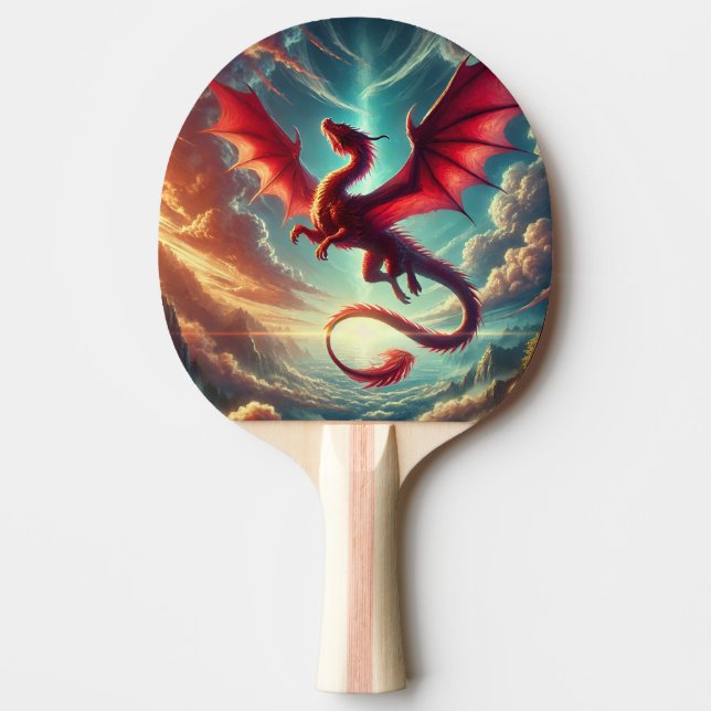 Red Dragon Ping Pong Paddle (Front)