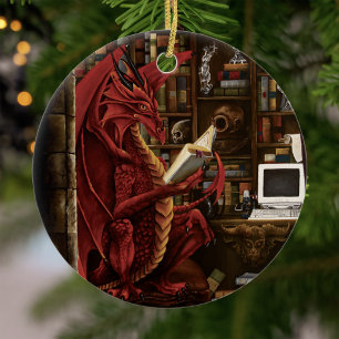 Red Dragon Podcast Fantasy Ceramic Ornament