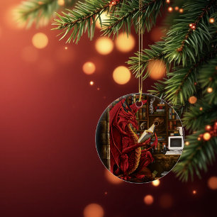 Red Dragon Podcast Fantasy Ceramic Ornament