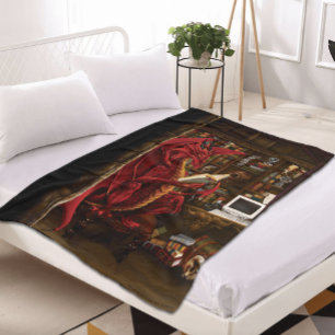 Red Dragon Podcast Fantasy Fleece Blanket