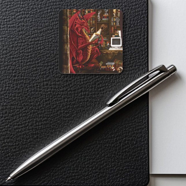 Red Dragon Podcast Fantasy Square Sticker (Creator Uploaded)