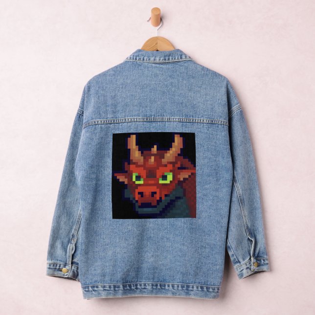 Red Dragon, Red Dragon, Pixel Arts Denim Jacket (Hangar)