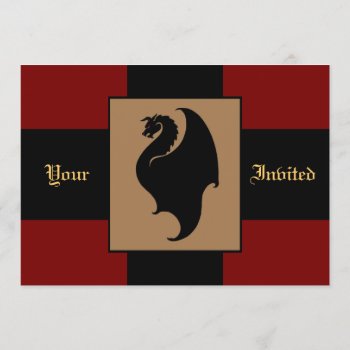 Red Dragon Rider Birthday Party Invitation by TheInspiredEdge at Zazzle