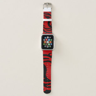 Red dragon round clock apple watch band