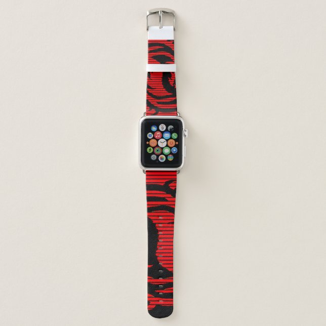 Red dragon round clock apple watch band (Front)
