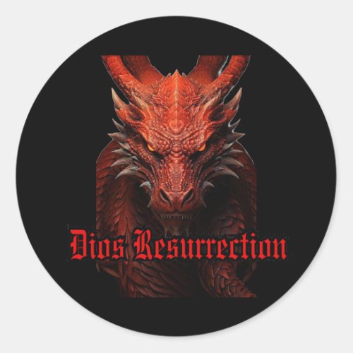 Red Dragon Round Sticker