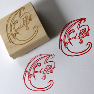 Red Dragon Rubber Stamp